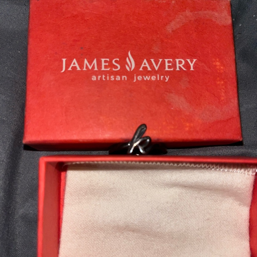 James Avery Silver Band with Red Box